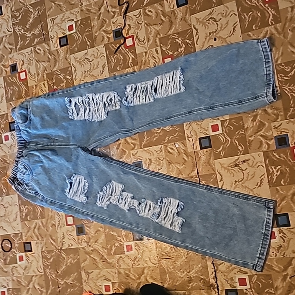 Trendy high waist ripped jeans sise 14/16 US